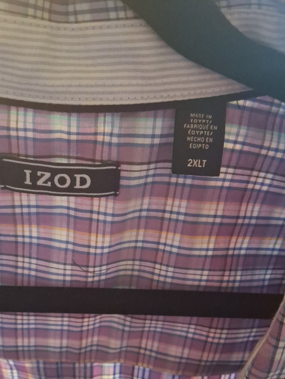 Izod Plaid Button-Up Shirt in Pink, Blue & White